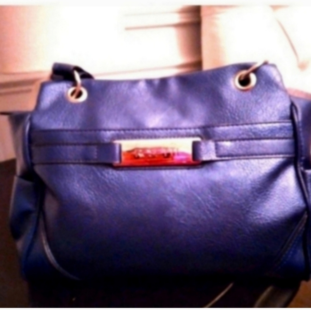 Rossetti Blue Handbag W Gold Accents W-4.5" L-11" H-9.5". Career Office EUC